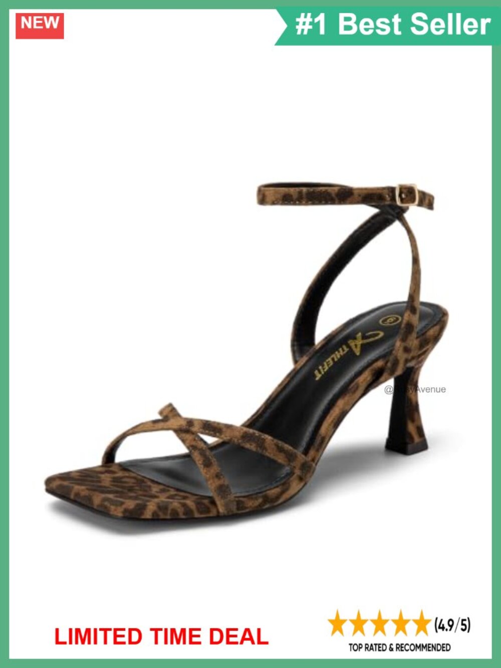 Strappy Square Open Toe Kitten Heel Sandals Suede Prom Heels